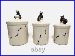Bearfoots Bears Ceramic Storage Jars 3 PIECE SET Big Sky Carvers -FOAM PACKED VG Bearfoots Bears Ceramic Storage Jars 3 PIECE SET Big Sky Carvers -FOAM PACKED VG