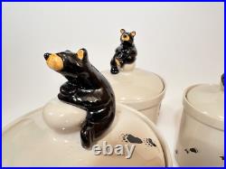 Bearfoots Bears Ceramic Storage Jars 3 PIECE SET Big Sky Carvers -FOAM PACKED VG Bearfoots Bears Ceramic Storage Jars 3 PIECE SET Big Sky Carvers -FOAM PACKED VG
