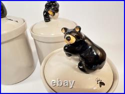 Bearfoots Bears Ceramic Storage Jars 3 PIECE SET Big Sky Carvers -FOAM PACKED VG Bearfoots Bears Ceramic Storage Jars 3 PIECE SET Big Sky Carvers -FOAM PACKED VG