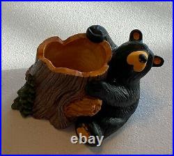Bearfoots Bears Jeff Fleming Big Sky Carvers Pencil Holder/Bud Vase Figurine