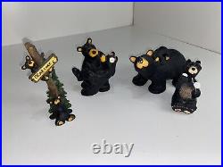 Bearfoots Bears Jeff Fleming Lot Of 4 Bear Lake, Embrace, Mom & Cub, Roasting