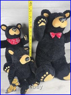 Bearfoots Bears Set of 3 Plush Bears by Big Sky Carvers Jeff Fleming SU42