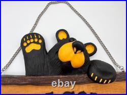 Bearfoots Bears Welcome Sign Hanging Jeff Fleming Vintage Big Sky Carvers Rare
