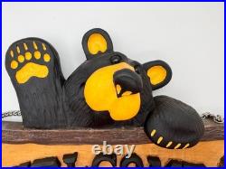 Bearfoots Bears Welcome Sign Hanging Jeff Fleming Vintage Big Sky Carvers Rare