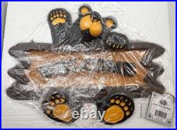 Bearfoots Bears Welcome Sign Hanging Jeff Fleming Vintage Big Sky Carvers Rare