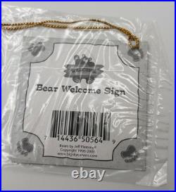Bearfoots Bears Welcome Sign Hanging Jeff Fleming Vintage Big Sky Carvers Rare