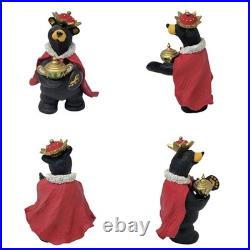 Bearfoots Beartivity III Nativity 4pc Set 50479 Jeff Fleming Big Sky Carvers