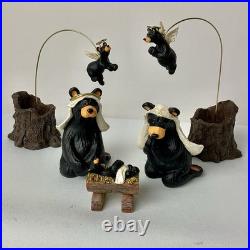Bearfoots Beartivity Nativity Set 7 Pc Jeff Fleming Big Sky Carvers #514