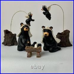 Bearfoots Beartivity Nativity Set 7 Pc Jeff Fleming Big Sky Carvers #514