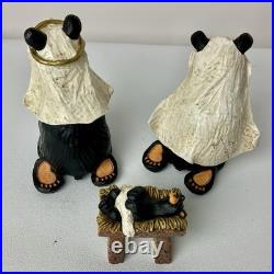 Bearfoots Beartivity Nativity Set 7 Pc Jeff Fleming Big Sky Carvers #514
