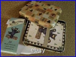 Bearfoots Big Sky Carvers 3 Plush Bears 2 Baubles & 20 Note Cards in Tin