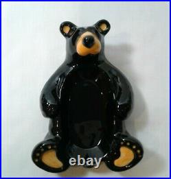 Bearfoots Big Sky Carvers Ceramic Black Bear Soap Dish Jeff Fleming EUC