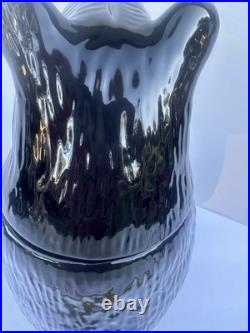 Bearfoots Big Sky Carvers Cookie Jar with Lid, Black/Beige Bear, 12 in. Preowned