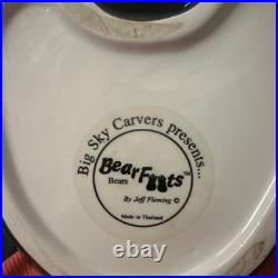 Bearfoots Big Sky Carvers Cookie Jar with Lid, Black/Beige Bear, 12 in. Preowned