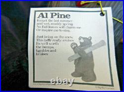 Bearfoots Big Sky Carvers Figurine AL PINE Bear withScarf Skis & Tag 100/4352