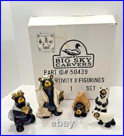 Bearfoots Big Sky Carvers Jeff Fleming Beartivity II (2) Nativity Set Figurines