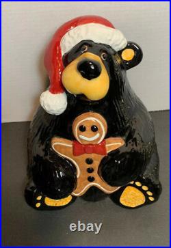 Bearfoots Big Sky Carvers Santa Cookie Jar Bear With Gingerbread Jeff Fleming