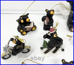 Bearfoots Black Bear Tree Ornaments & Figure Jeff Fleming Big Sky Carvers Lot 13