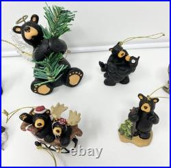 Bearfoots Black Bear Tree Ornaments & Figure Jeff Fleming Big Sky Carvers Lot 13
