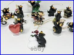 Bearfoots Black Bear Tree Ornaments & Figure Jeff Fleming Big Sky Carvers Lot 13
