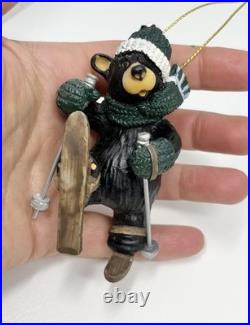 Bearfoots Black Bear Tree Ornaments & Figure Jeff Fleming Big Sky Carvers Lot 13