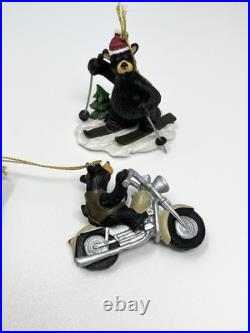 Bearfoots Black Bear Tree Ornaments & Figure Jeff Fleming Big Sky Carvers Lot 13