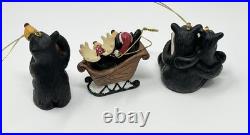 Bearfoots Black Bear Tree Ornaments & Figure Jeff Fleming Big Sky Carvers Lot 13