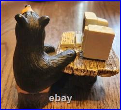 Bearfoots Black Bears Ebear Computer Office Desk Big Sky Carvers Jeff Fleming