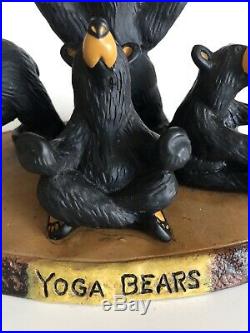 Bearfoots By Jeff Fleming Yoga Bears Black Bear Figurine Big Sky Carvers