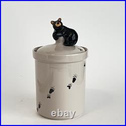 Bearfoots Ceramic Canister Jar Lodge Country Big Sky Jeff Fleming 9 Tall Bear Bearfoots Ceramic Canister Jar Lodge Country Big Sky Jeff Fleming 9 Tall Bear