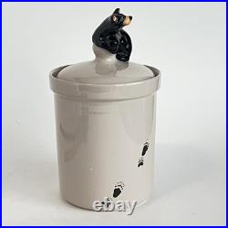 Bearfoots Ceramic Canister Jar Lodge Country Big Sky Jeff Fleming 9 Tall Bear Bearfoots Ceramic Canister Jar Lodge Country Big Sky Jeff Fleming 9 Tall Bear