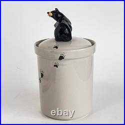 Bearfoots Ceramic Canister Jar Lodge Country Big Sky Jeff Fleming 9 Tall Bear Bearfoots Ceramic Canister Jar Lodge Country Big Sky Jeff Fleming 9 Tall Bear