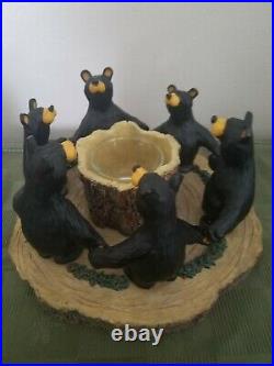 Bearfoots Circle of Bears Candle Holder Big Sky Carvers Jeff Fleming 8 in