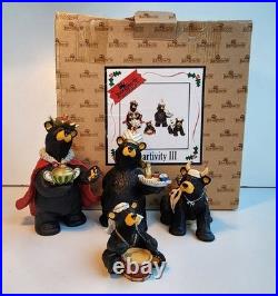 Bearfoots Jeff Fleming Big Sky Carvers Beartivity III 4 Piece Nativity Set & Box