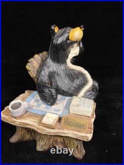 Bearfoots Jeff Fleming Big Sky Carvers Figurine Office Assistant RARE Signed