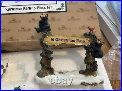 Bearfoots Jeff Fleming Big Sky Carvers Retired Christmas Park 5 Pc Set