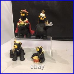 Bearfoots Jeff Fleming Black Bear Figurines #50479 Beartivity III Nativity Resin Bearfoots Jeff Fleming Black Bear Figurines #50479 Beartivity III Nativity Resin