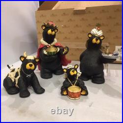 Bearfoots Jeff Fleming Black Bear Figurines #50479 Beartivity III Nativity Resin Bearfoots Jeff Fleming Black Bear Figurines #50479 Beartivity III Nativity Resin