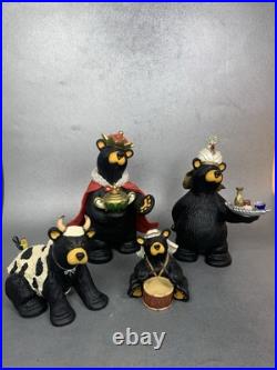 Bearfoots Jeff Fleming Black Bear Figurines Beartivity III Nativity Resin Bearfoots Jeff Fleming Black Bear Figurines Beartivity III Nativity Resin