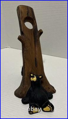 Bearfoots Jeff Fleming Drinking Buddies Wine Holder Bear Holding Up Tree & Sit