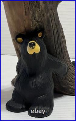 Bearfoots Jeff Fleming Drinking Buddies Wine Holder Bear Holding Up Tree & Sit