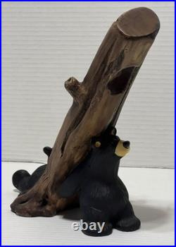 Bearfoots Jeff Fleming Drinking Buddies Wine Holder Bear Holding Up Tree & Sit
