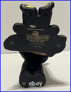 Bearfoots Jeff Fleming Drinking Buddies Wine Holder Bear Holding Up Tree & Sit