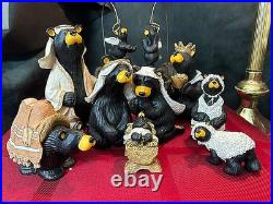 Bearfoots Nativity Set 13 pc Set Jeff Fleming Christmas Resin Bears