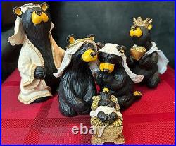 Bearfoots Nativity Set 13 pc Set Jeff Fleming Christmas Resin Bears