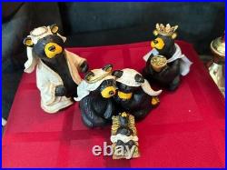 Bearfoots Nativity Set 13 pc Set Jeff Fleming Christmas Resin Bears
