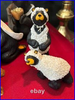 Bearfoots Nativity Set 13 pc Set Jeff Fleming Christmas Resin Bears