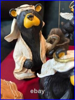 Bearfoots Nativity Set 13 pc Set Jeff Fleming Christmas Resin Bears