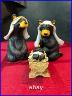 Bearfoots Nativity Set 13 pc Set Jeff Fleming Christmas Resin Bears