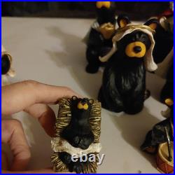 Bearfoots Nativity Set 13 pc Set Jeff Fleming Christmas Resin Bears see notes